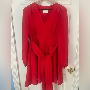 Kate Spade Waist Bow Tie Red Dress size 16/XXL (thick polyester fabric)